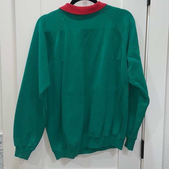 Jerzees Christmas Tree Sweatshirt Womens Medium Red Vintage 90s … - Picture 5 of 5